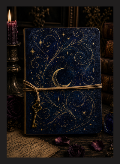 Cuaderno Artesanal Nómada A5 N010 Luna Aurea