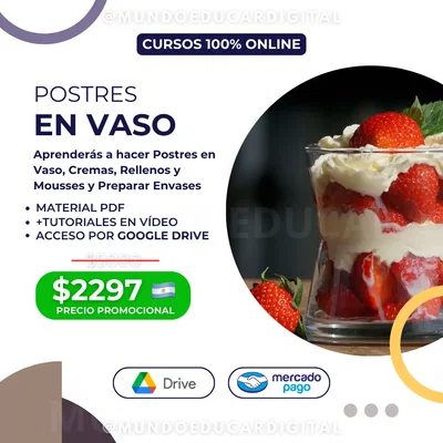 SUPER MEGA CURSO – POSTRES EN VASOS (MATERIAL DIGITAL)