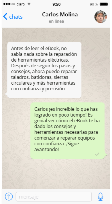 Testimonio por WhatsApp 1
