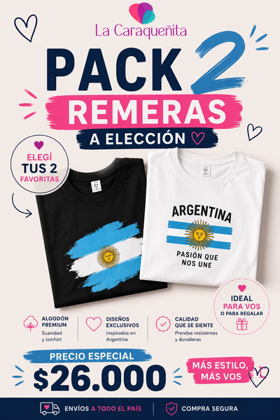 PACK 2 REMERAS ARGENTINA 