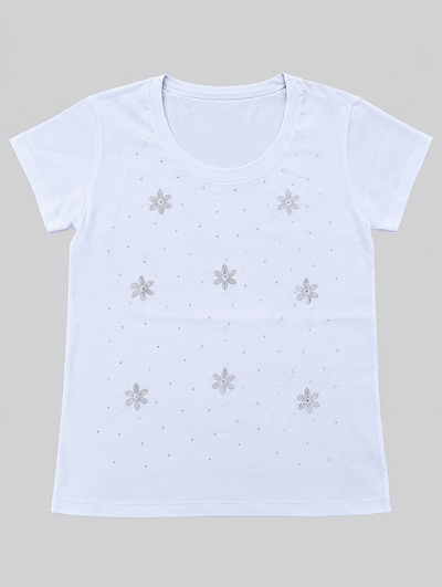 REMERA BRILLOS FLOR