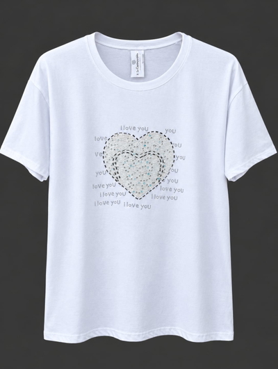 REMERA BLANCA CORAZON  LOVE