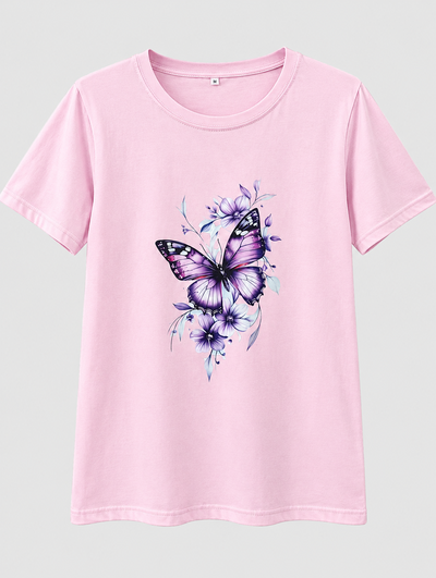 REMERA ROSA MARIPOSA