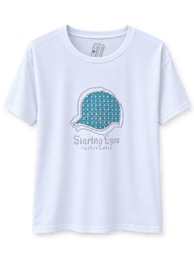 REMERA BLANCA STARING EYES