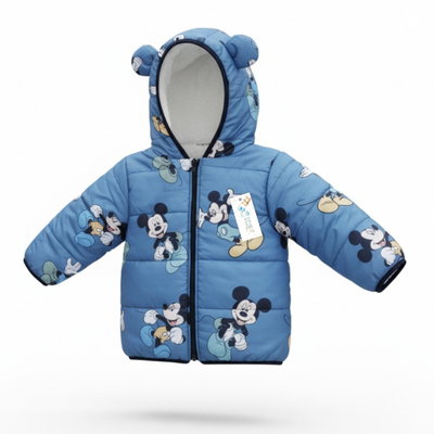 Campera Puffer Azul claro Mickey