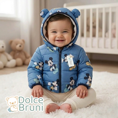 Campera Puffer Azul claro Mickey
