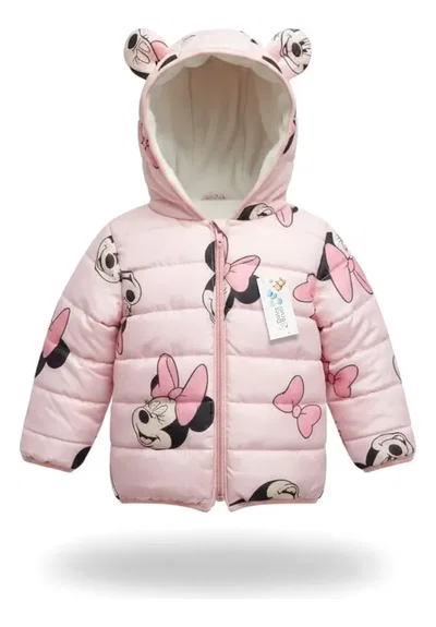 Campera Puffer Minnie pink moño