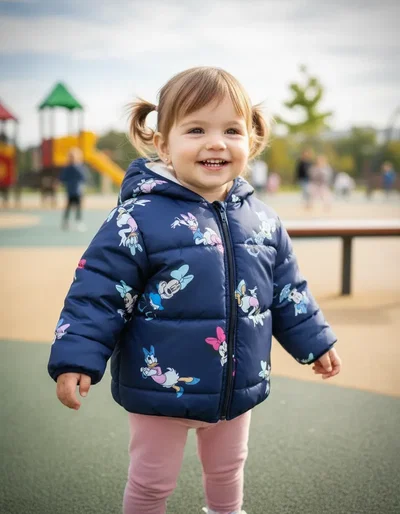 Campera Puffer minnie Azul
