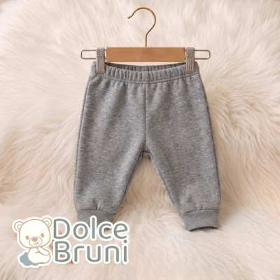 Pantalón de Algodón Frisado Premium Gris Melange