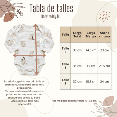 Body Teddy Manga Larga Beige