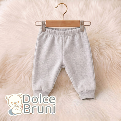 Pantalón de Algodón Frisado Premium Gris Claro