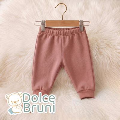 Pantalón de Algodón Frisado Premium Rosa Viejo