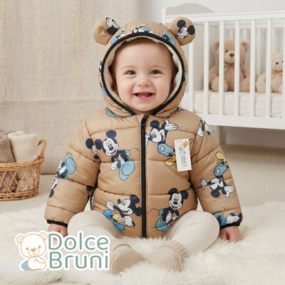 Campera Puffer Marron Mickey