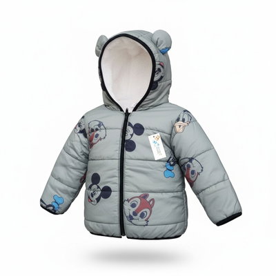 Campera Puffer Verde Mickey