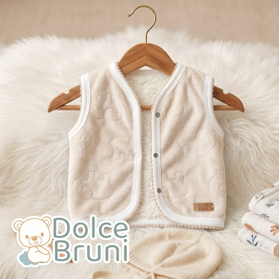 Chalequito de Plush Gofrado - Elefantitos Beige