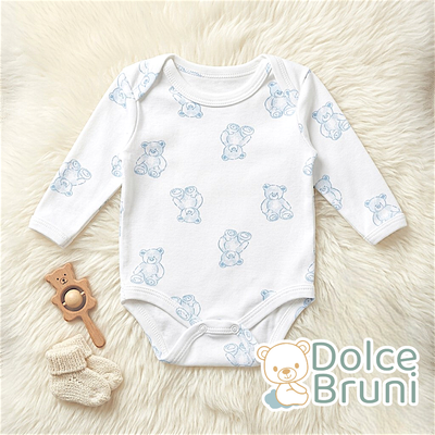 Body Teddy Manga Larga Celeste
