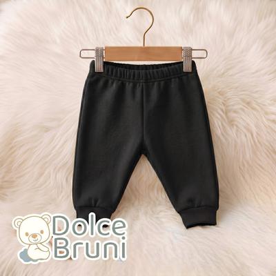 Pantalón de Algodón Frisado Premium Negro