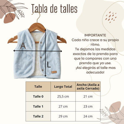 Chalequito Andino de Plush Gofrado - Elefantitos Beige