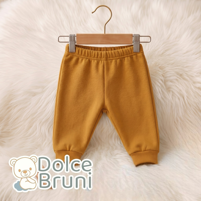 Pantalón de Algodón Frisado Premium mostaza