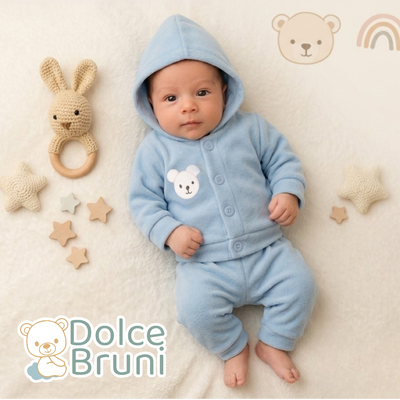Conjunto Wood - Plush Bordado Celeste