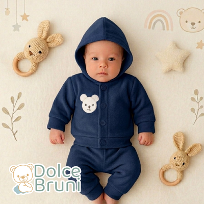 Conjunto Wood - Plush Bordado Azul