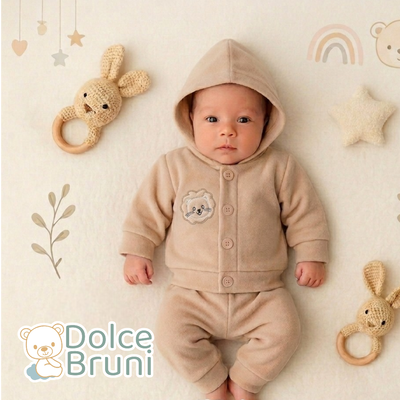 Conjunto Wood - Plush Bordado beige
