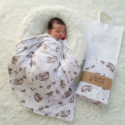 Manta Gabardina & Corderito- Beige mama y osito