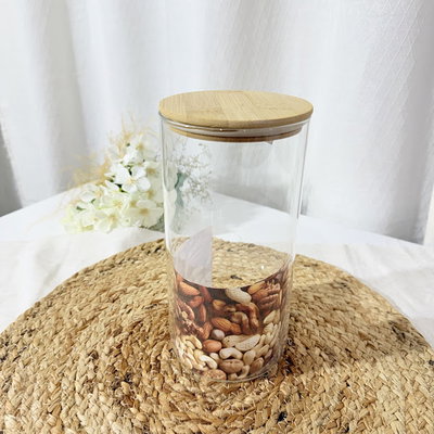 FRASCO VIDRIO LISO T/BAMBU 1400ML