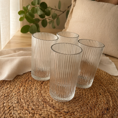 VASOS DE VIDRIO LINEAL SET x 4 - 405ml