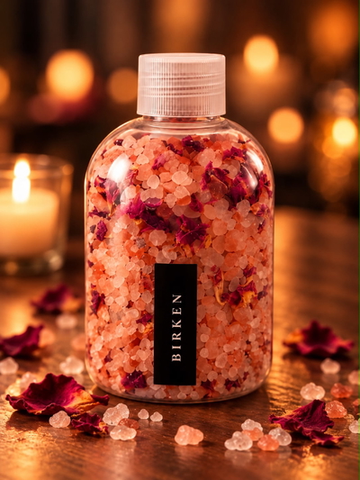 Sales aromáticas del Himalaya con rosas