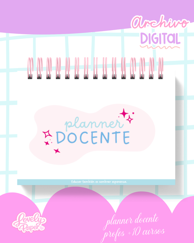Planner Docente 15 CURSOS | Archivo Digital para Imprimir 🌸