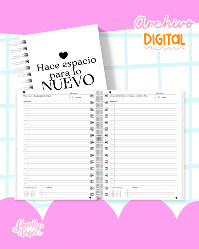 AGENDA IMPRIMIBLE 2027 LOVELY DIARIA CON HORAS 🥰
