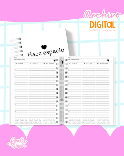 AGENDA IMPRIMIBLE 2027 LOVELY SEMANAL CON HORAS🥰