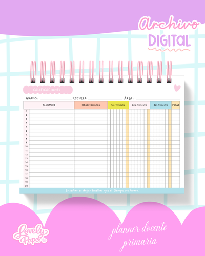 Planner Docente Primaria | Archivo Digital para Imprimir 💫