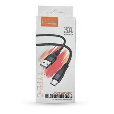 CABLE PRO21 USB A C 1MT MALLADO 3A