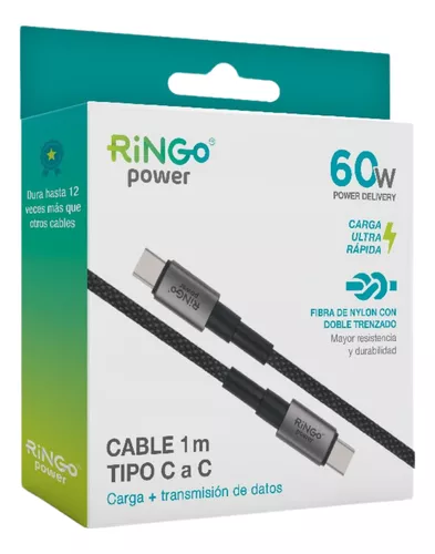 CABLE RINGO POWER 60W C A C 1MT MUY BUENA CALIDAD
