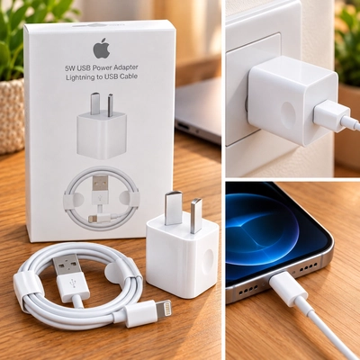 CARGADOR IPHONE CABEZAL + CABLE 5W