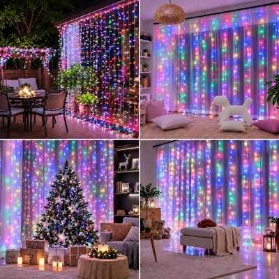 CORTINA LED RGB 3X3MTS 300LUCES USB