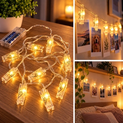GUIRNALDA LED 10 BROCHES P/ FOTOS CALIDA