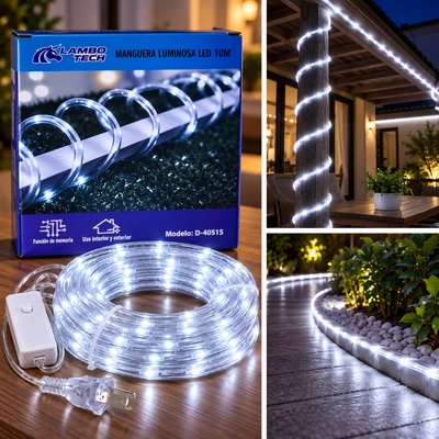 MANGUERA LED 8MM 10M FRIA LAMBO 220V