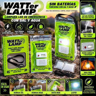 LUZ DE EMERGENCIA PORTATIL A BASE DE AGUA Y SAL