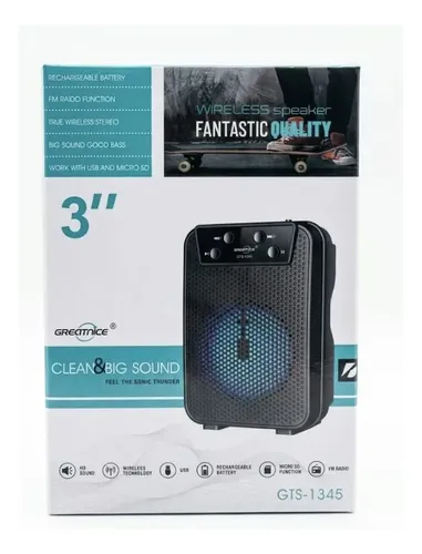 GTS-1345 PARLANTE BLUETOOTH 3" C/USB