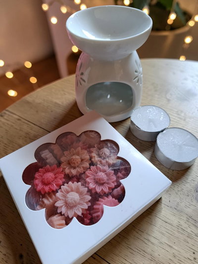 Set de Wax Melts o Bombones Aromáticos Margaritas + 1 Quemador + 2 Velitas