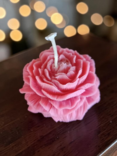 Vela Decorativa de Cera de Soja Peonia Grande. Con Aroma.