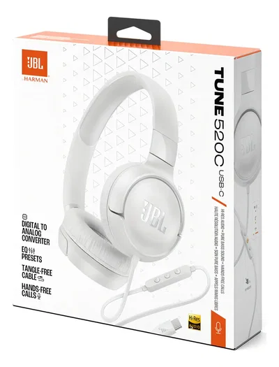 🎧 Auriculares JBL Tune 520BT Bluetooth USB-C Blancos