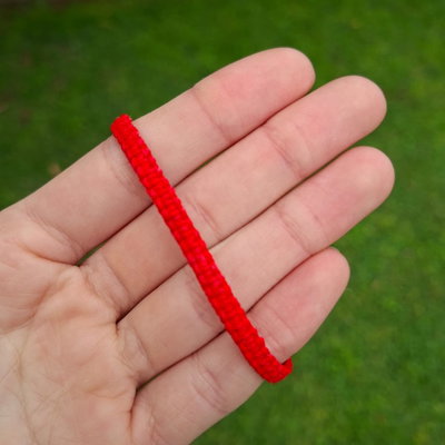 Pulsera roja de hilo encerado