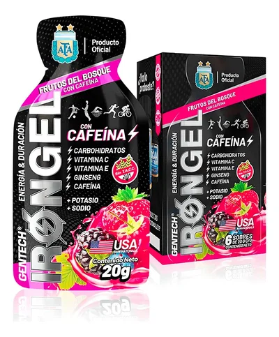 Caja Iron Gel Gentech con Cafeina (caja x 6 unidades)