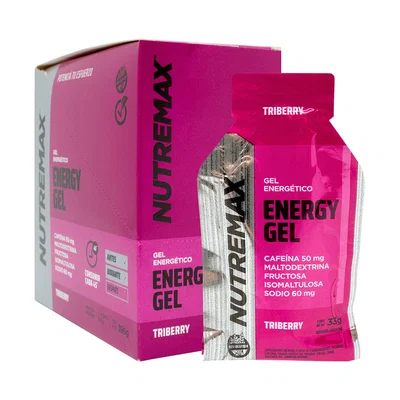 Caja Sobre Energy Gel con Cafeina Nutremax (12 unidades)