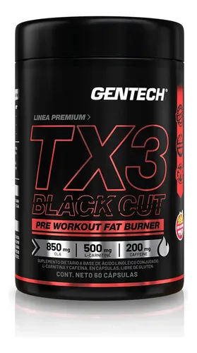 TX3 Black Cuts - Softgel New x 60caps Gentech