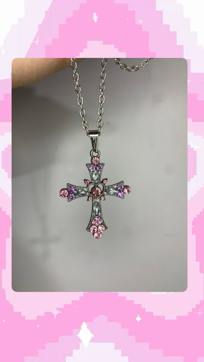  Collar cruz pastel ★